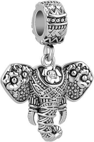 Elephant Head Lucky Charm fits Pandora Charms Bracelets Zoo Thai Women Animal Dangle Charm Silver Cute in Kuwait