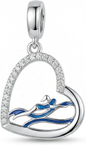 Book Lover/Swimming Charms for Bracelet Sterling Silver Bracelet Bead for Women in Saudi Arabia