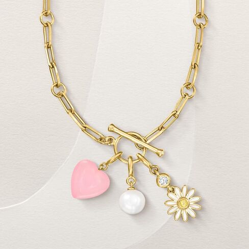 Ross-Simons 8-8.5mm Cultured Pearl Charm in 18kt Gold Over Sterling in Kuwait