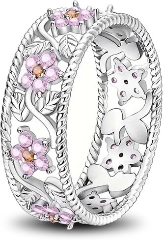 925 Sterling Silver Ring for Women Cubic Zirconia Eternity Bands Ring Size 6-9 Everyday and festive gifts for women in Saudi Arabia