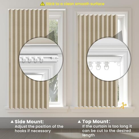 Window Shades No Drill, Includ Adhesive Track (Beige, 1 Panel, W42 x L60 inch) for Bedroom, Living Room, Kitchen, Bathroom, Home Office in Saudi Arabia