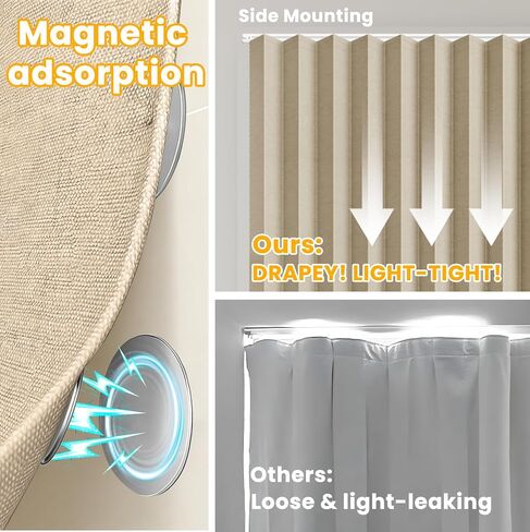 Window Shades No Drill, Includ Adhesive Track (Beige, 1 Panel, W42 x L60 inch) for Bedroom, Living Room, Kitchen, Bathroom, Home Office in Saudi Arabia