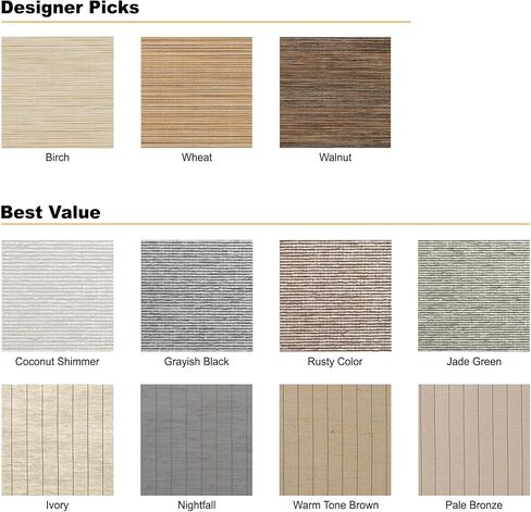 BERISSA Roman Shades for Windows, Natural Woven Light Filtering Roman Blinds for Indoor Windows, Living Room,Home Office,Woodgrain Wheat,Custom Size in Kuwait