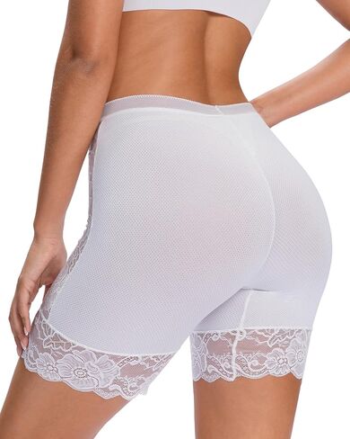 Women’s Cooling Slip Shorts Under Dress Seamless Shorts Anti Chafing Lace Panties White in Saudi Arabia