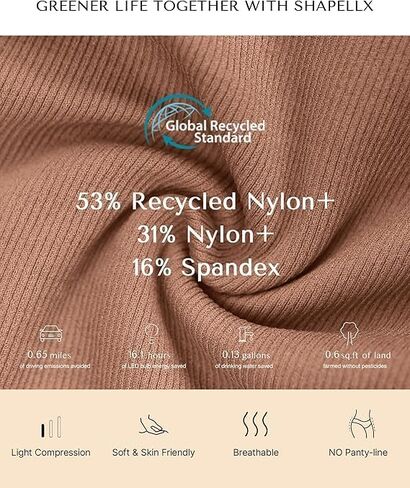 SHAPELLX Women Shapewear Thong Tummy Control Seamless Body Shaper Underwear Waist Slimming Shapewear Panties M L Brown in Kuwait