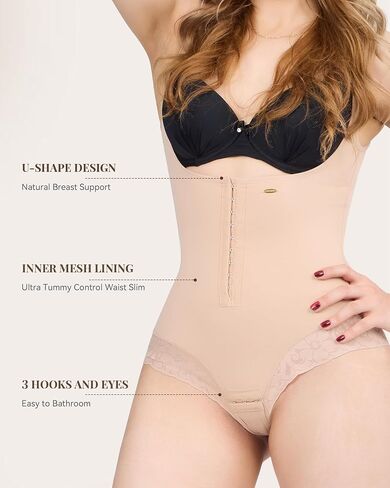 Butt Lifting Shapewear Shorts for Women Tummy Control Panties | High Waist Compression,Adjustable Hook Closure in Kuwait