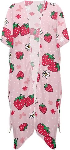 KEIAHUAN Kimono Swimsuit Cover Ups for Women Open Front Long Cover Up Long Loose Casual Summer Tops in Kuwait