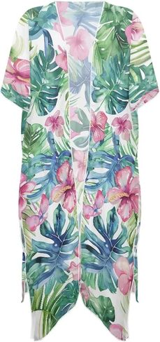KEIAHUAN Kimono Swimsuit Cover Ups for Women Open Front Long Cover Up Long Loose Casual Summer Tops in Kuwait