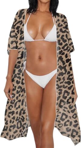 KEIAHUAN Kimono Swimsuit Cover Ups for Women Open Front Long Cover Up Long Loose Casual Summer Tops in Kuwait