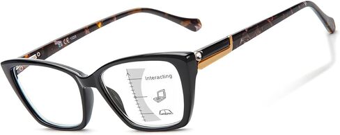 LianSan Trendy Cat-Eye Progressive Multifocus Reading Glasses for Women Blue Light Computer Readers 54-17-140(Purple,3.0x) in Saudi Arabia