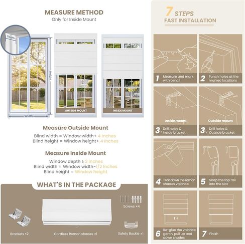 Boolegon Top Down Bottom Up Blackout Roman Shades, Cordless Blackout Window Shades with UV Protection,Easy Install for Indoor Windows, French Doors, Kitchen Windows,Custom Size,Blackout-Light Gray in Saudi Arabia