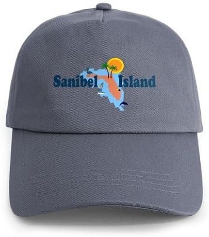 CafePress Sanibel Island FL Map Design Cap Adjustable Baseball Cap in Kuwait