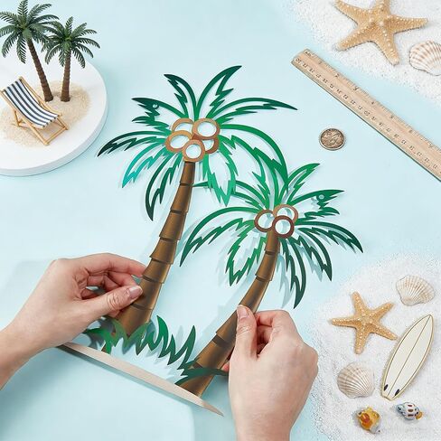 GLASSWINDS Tropical Beach Palm Tree Wall Art, Metal Palm Tree Wall Decor Outdoor Coastal Decor Wall Sculpture Hanging Tropical Tree Sculptures for Bathroom, Lake House, Beach House Decor in Saudi Arabia