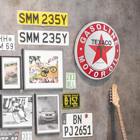 American Art Decor Dome Shaped Metal Wall Art Sign - Retro Room Decor for Bar, Man Cave, Garage, Game Room, Bedroom & More (Texaco, 15.5" x 15.5" x 1") in Saudi Arabia