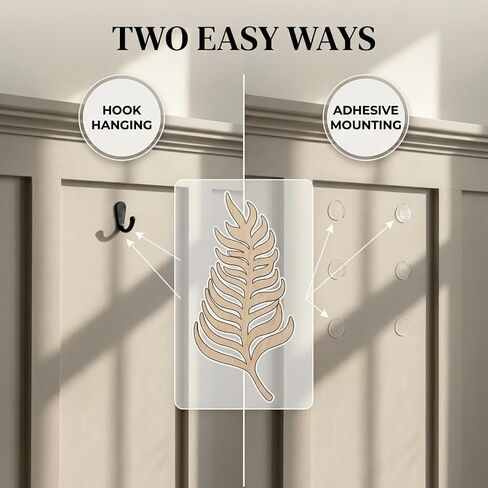 WONGSAI 7 Pcs Wooden Palm Leaves Wall Art, Tropical Boho Farmhouse Decor, Natural Wood Hollow Carved, 3D Jungle Leaf Wall Hanging for Living Room Bedroom Kitchen Office in Saudi Arabia