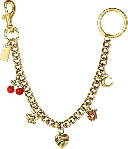 Acun Bag Charm Extender Chain Ring Metal Chain with Decorative Enamel Charms, Secure Lobster Clasp for Purse, Tote in Saudi Arabia