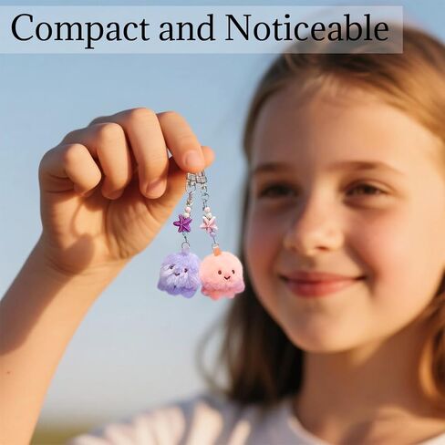 2Pcs Plush Octopus Keychain -Adorable Tiny Ocean Theme Bag Charm for Women, Schoolbag Pendant, Present in Saudi Arabia