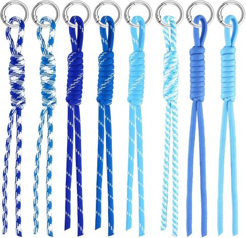 8 قطعة حبل مضفر المفاتيح حقيبة لطيفة Charms للنساء الرجال Y2k خمر Paracord المفاتيح عيد ميلاد هدية الكريسماس in Kuwait