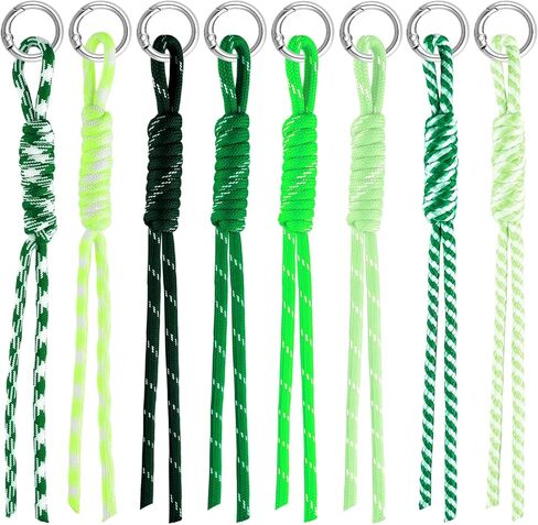 8 قطعة حبل مضفر المفاتيح حقيبة لطيفة Charms للنساء الرجال Y2k خمر Paracord المفاتيح عيد ميلاد هدية الكريسماس in Kuwait
