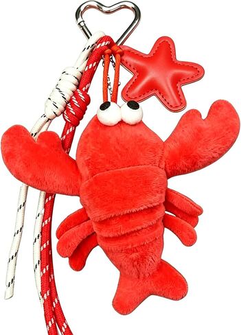 Plush Lobster Keychains Bag Charms - Cute Ocean Gift For Women,Handbags & Totes Accessory in Kuwait