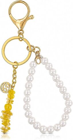 12 Zodiac Signs Crystal Keychain, Natural Stone Astrology Bag Charm, Birthday Gifts for Women Men Girls Boys in Saudi Arabia