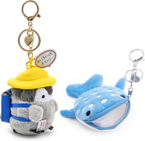 Cute Penguin Plush Keychain & Whale Shark Coin Purse, Kawaii Bag Charms, Accessories for Backpack, Handbag, Women in Saudi Arabia
