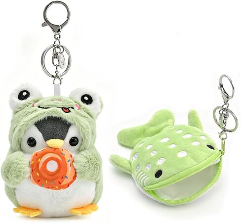 Cute Penguin Plush Keychain & Whale Shark Coin Purse, Kawaii Bag Charms, Accessories for Backpack, Handbag, Women in Saudi Arabia