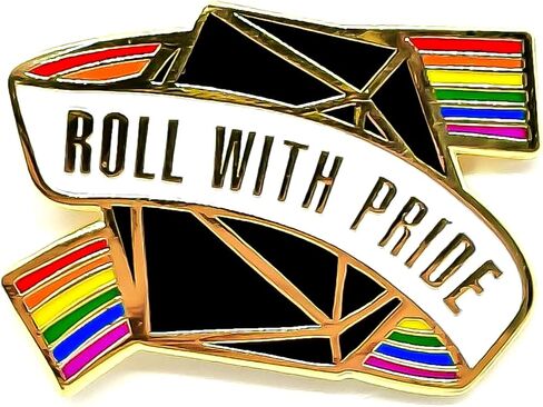 Roll with Pride Enamel Pin - Cooperation Series - Enamel Lapel Pin - Plated Badge for Clothing, Bags, and Lanyards in Kuwait