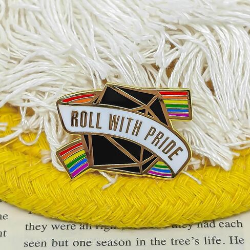 Roll with Pride Enamel Pin - Cooperation Series - Enamel Lapel Pin - Plated Badge for Clothing, Bags, and Lanyards in Kuwait