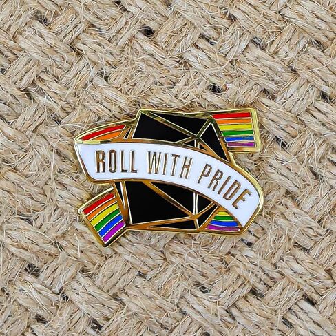 Roll with Pride Enamel Pin - Cooperation Series - Enamel Lapel Pin - Plated Badge for Clothing, Bags, and Lanyards in Kuwait