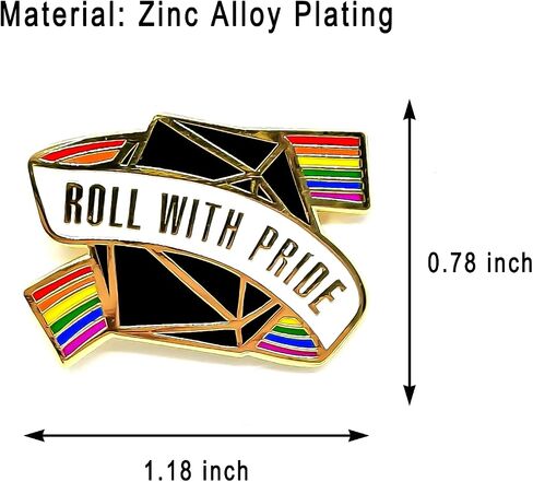 Roll with Pride Enamel Pin - Cooperation Series - Enamel Lapel Pin - Plated Badge for Clothing, Bags, and Lanyards in Kuwait