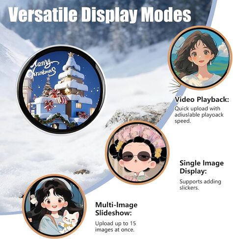 Digital Badge with DIY Text & Photo & Video，2 Inch Hd Touchscreen Digital Pin，Gift for Anime Fans, Ideal for Backpacks and Conventions in Kuwait