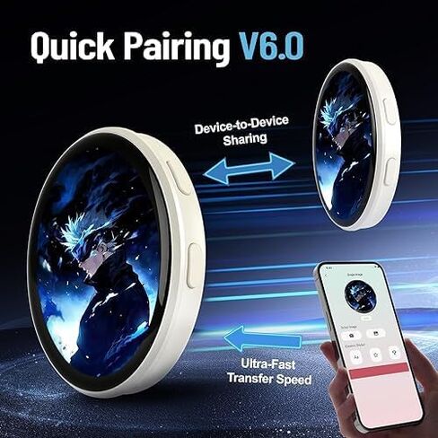 Digital Badge with DIY Text & Photo & Video，2 Inch Hd Touchscreen Digital Pin，Gift for Anime Fans, Ideal for Backpacks and Conventions in Kuwait