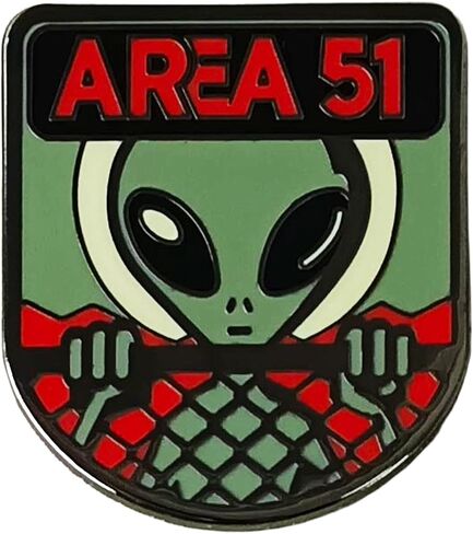 Vagabond Heart Area 51 Pin - Hard Enamel Lapel Pin Badge Alien Crash Site Souvenir - Metal Travel Pin for Backpack Jacket Hat - Collectible Gift for Travelers Men Women - 1.25" Inch Rubber Clutch Back in Kuwait