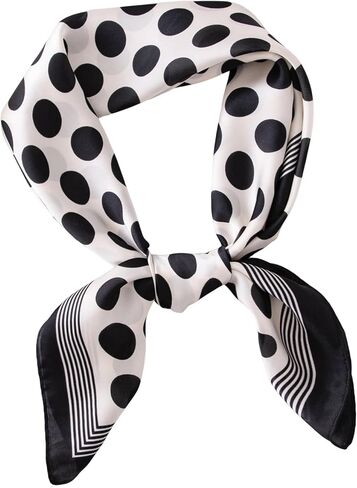 XuoAz Retro Polka-Dot-Scarf-50s Square Silk Like Neck-Head-Scarf Lightweight Bandana Wrap in Kuwait