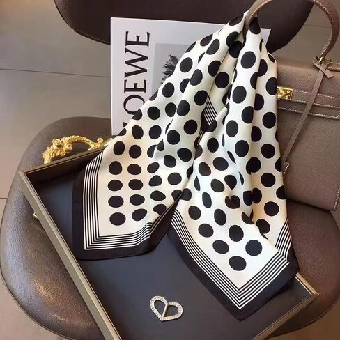 XuoAz Retro Polka-Dot-Scarf-50s Square Silk Like Neck-Head-Scarf Lightweight Bandana Wrap in Kuwait