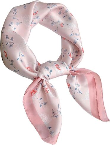 Satin Scarves for Women Square Elegant Silk Feeling Head Scarf Bandanas Neck Hair Wrap 27.5 × 27.5 inches Medium in Kuwait