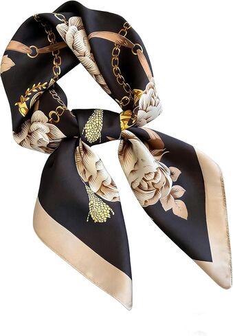 Satin Scarves for Women Square Elegant Silk Feeling Head Scarf Bandanas Neck Hair Wrap 27.5 × 27.5 inches Medium in Kuwait