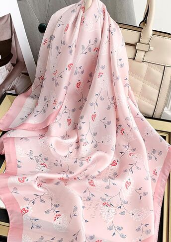 Satin Scarves for Women Square Elegant Silk Feeling Head Scarf Bandanas Neck Hair Wrap 27.5 × 27.5 inches Medium in Kuwait