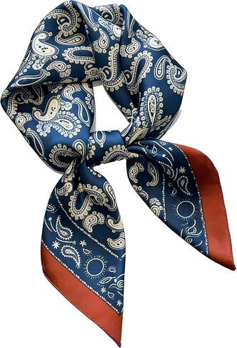 Satin Scarves for Women Square Elegant Silk Feeling Head Scarf Bandanas Neck Hair Wrap 27.5 × 27.5 inches Medium in Kuwait