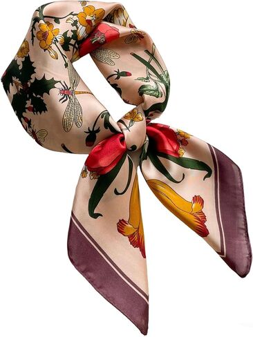 Satin Scarves for Women Square Elegant Silk Feeling Head Scarf Bandanas Neck Hair Wrap 27.5 × 27.5 inches Medium in Kuwait