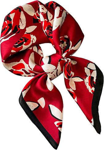 Satin Scarves for Women Square Elegant Silk Feeling Head Scarf Bandanas Neck Hair Wrap 27.5 × 27.5 inches Medium in Kuwait