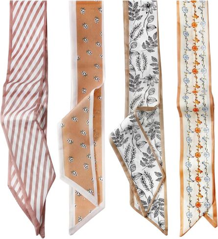 4Pcs Bag Scarf for Handbags,Lightweight Skinny Handbag Scarf for Purse Handle, Hair Neck Accessories Fashion Gifts in Kuwait