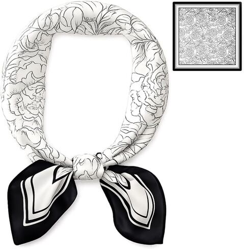 Satin Scarves for Women Square Elegant Silk Feeling Head Scarf Bandanas Neck Hair Wrap 27.5 × 27.5 inches Medium in Kuwait