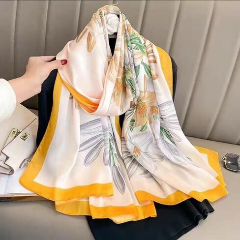 وشاح حريري طويل للنساء فستان شال أوشحة أنيقة خفيفة الوزن لفساتين السهرة الرسمية in Kuwait