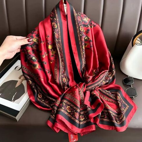 وشاح حريري طويل للنساء فستان شال أوشحة أنيقة خفيفة الوزن لفساتين السهرة الرسمية in Kuwait