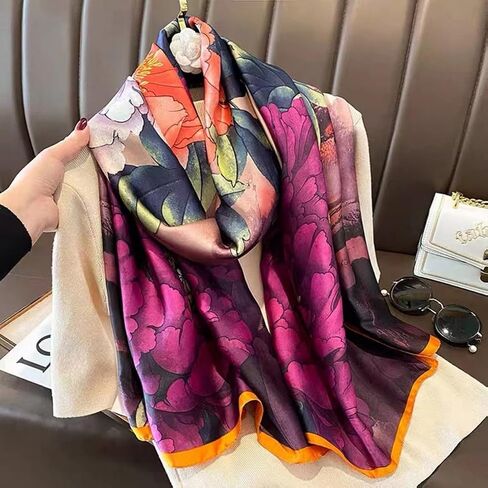 وشاح حريري طويل للنساء فستان شال أوشحة أنيقة خفيفة الوزن لفساتين السهرة الرسمية in Kuwait