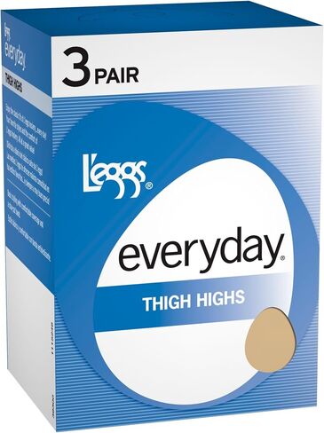 Leggs 39300 Everyday Thigh High St 3 Pair Size Q Suntan Brown in Kuwait