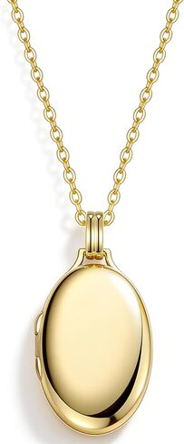 YOUFENG Love Heart Locket 14K مملوءة بالذهب دائرة بيضاوية مستطيلة المناجد التي تحمل الصور قلادة للنساء in Kuwait