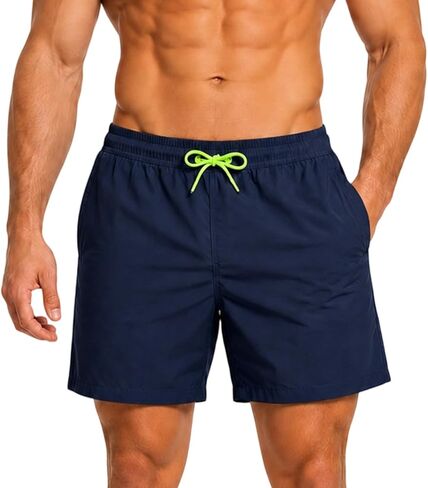 Mens Swim Trunks 5 Inch Quick Dry Board Shorts with Zipper Pocket Mesh Lining Swimsuits Beach Swimwear Bathing Suits in Saudi Arabia